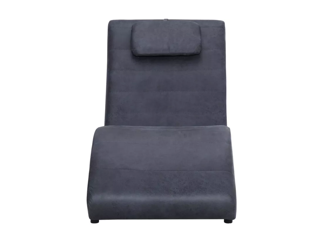 Prolenta Premium - Chaise longue avec oreiller Gris Similicuir daim