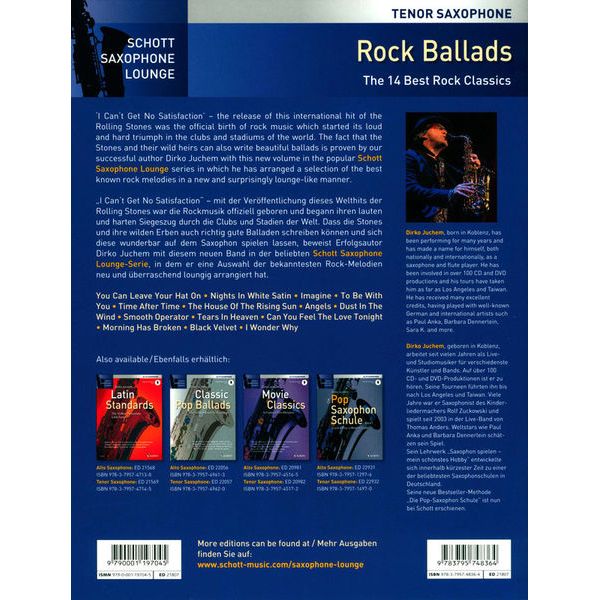 Schott Rock Ballads Tenor Saxophone