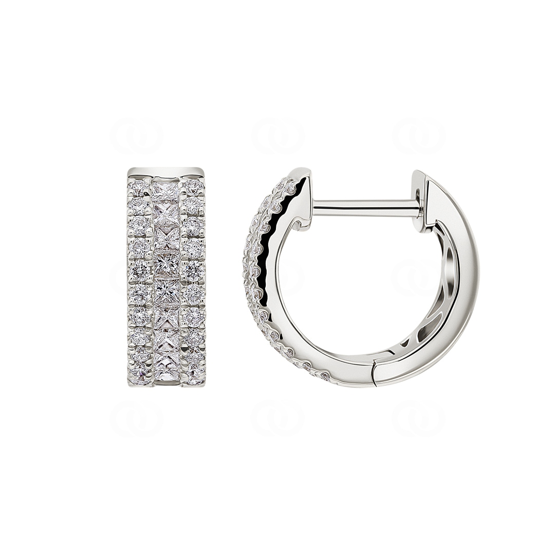 0.61 Karat Diamant-Kreolen 750/18 K Weissgold