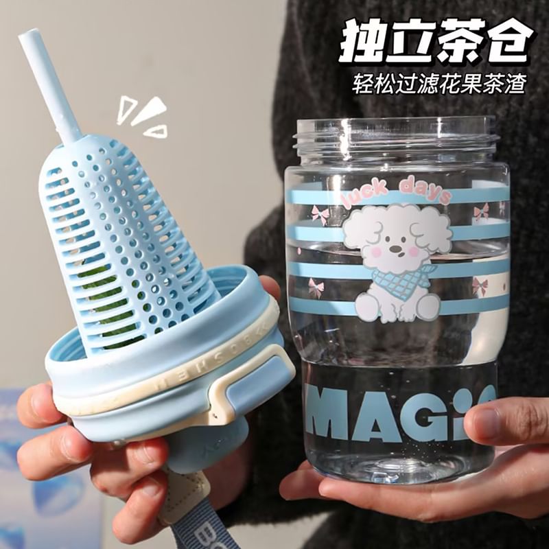 Momoi - Thee-infuser drinkfles met dierenprint