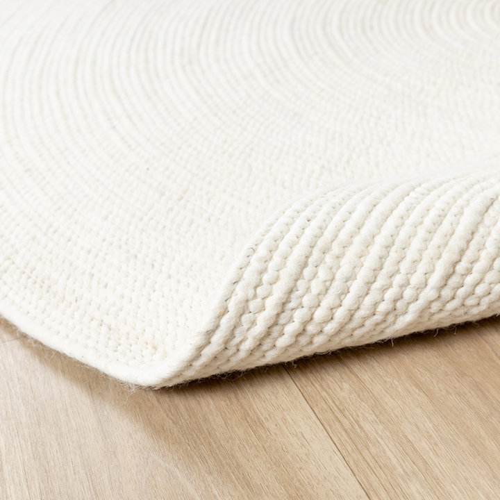 Rond wollen vloerkleed - Wise Wit | Zacht en warm