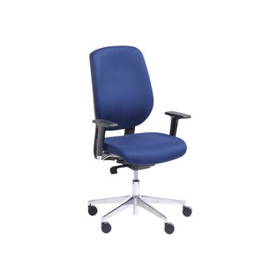 Fauteuil de bureau ROMEO - accoudoirs en option - bleu, base alu