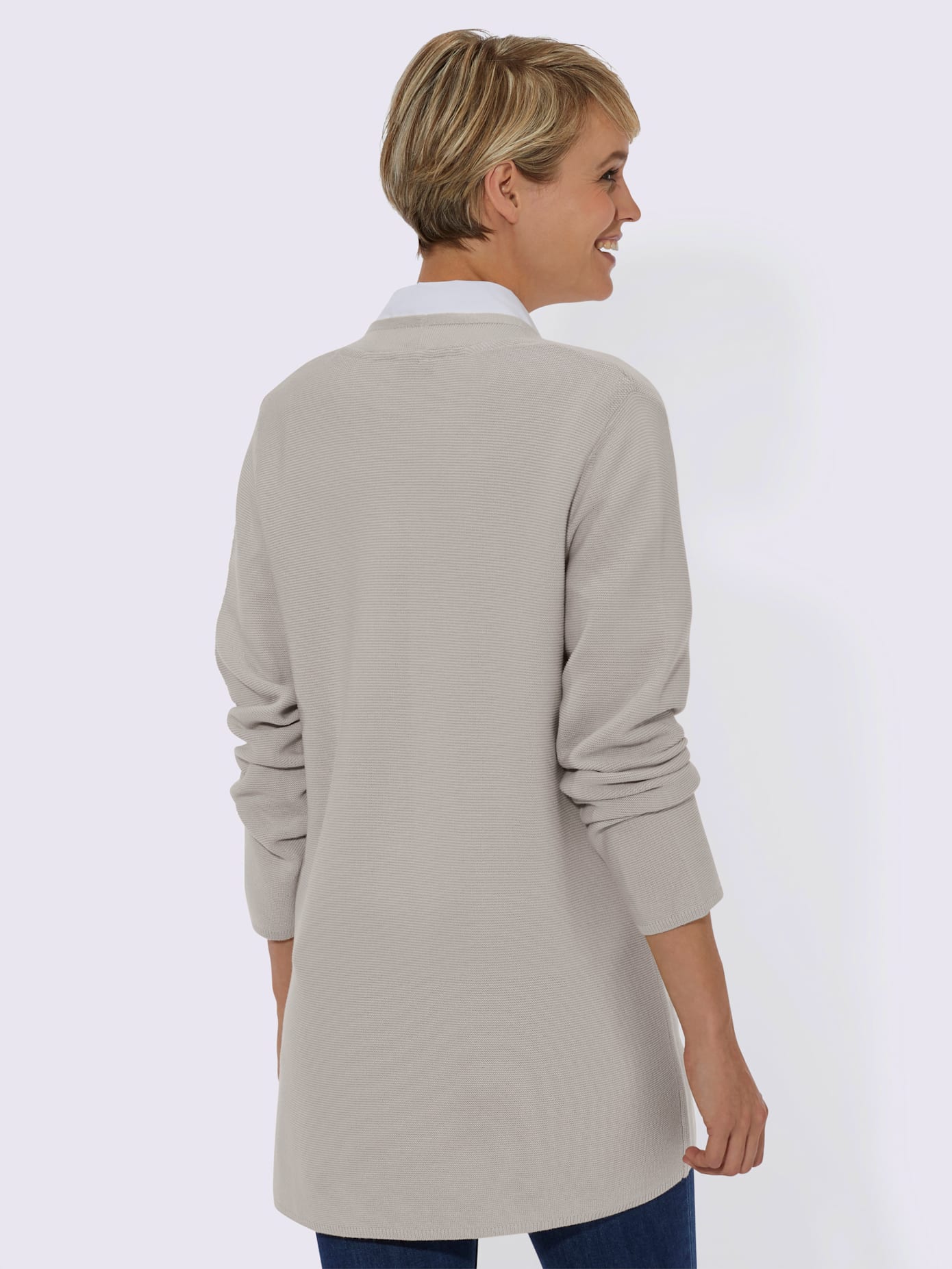Veste en tricot coupe ouverte affinante