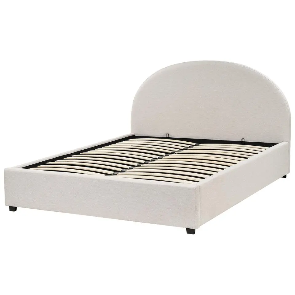 VAUCLUSE - Bed met opbergruimte - Lichtbeige - 160x200 cm - Polyester