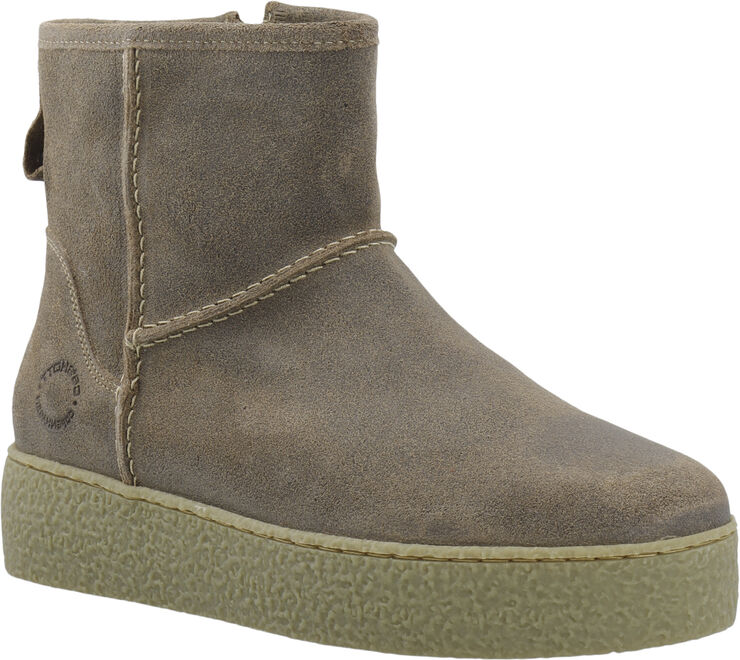 Cashott CASCAMILLA Boot W. Inside Zip Warm Lining Oil Suede Beige