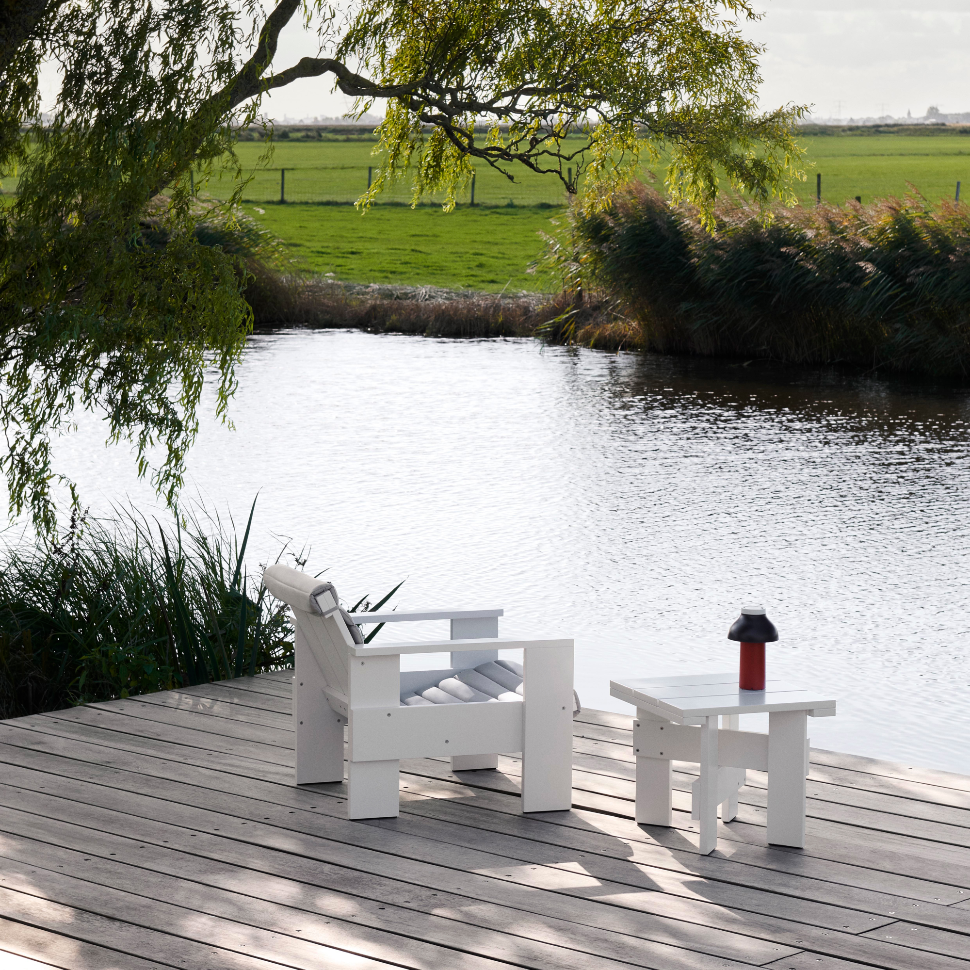 Loungestoel Crate Pinewood wit