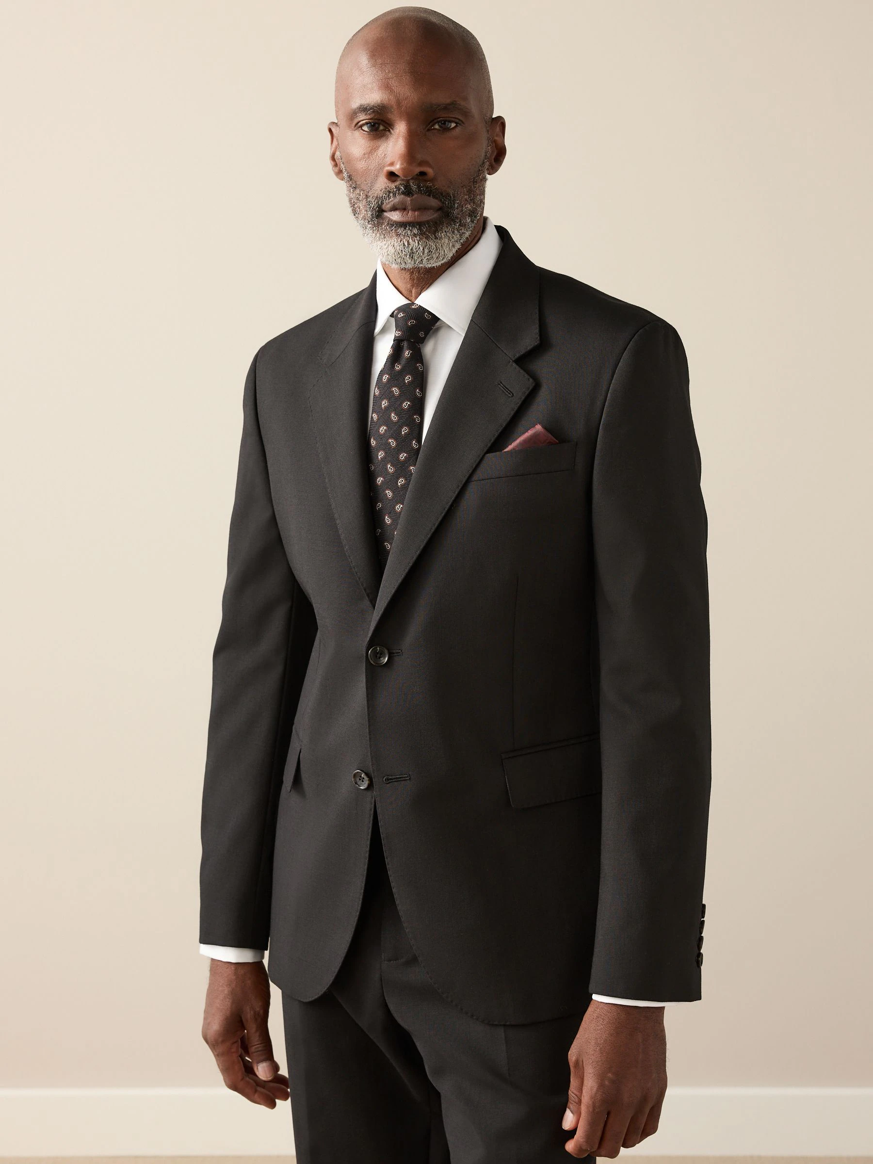 Zwart - Slim Fit - Slim Fit Signature Nova Fides 100% Italian Wool Suit Jacket