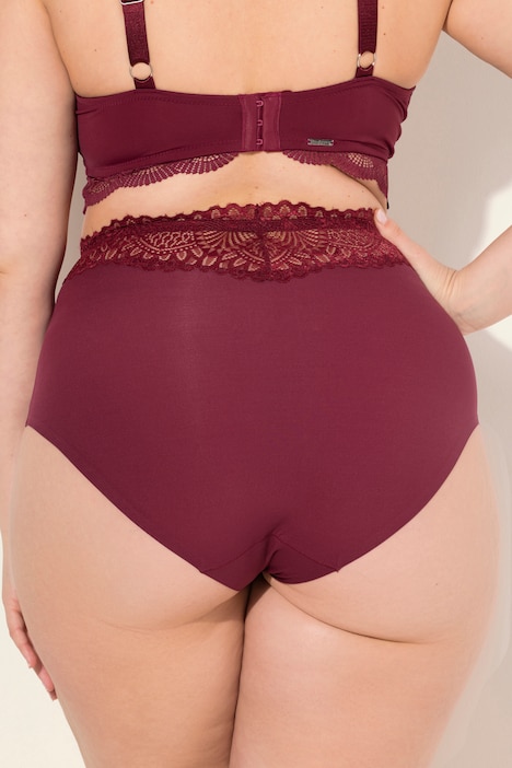 TRUYOU Maxislips, 3er-Pack, Spitzen-Bündchen, Mikrofaser
