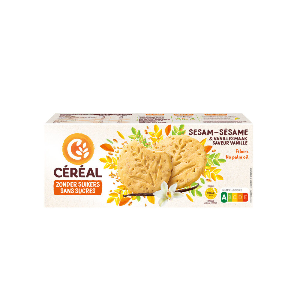 3x Céréal Sesamkoekjes met Vanillesmaak132 gr