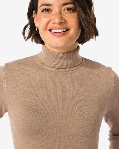 pull col roulé femme Lois beige