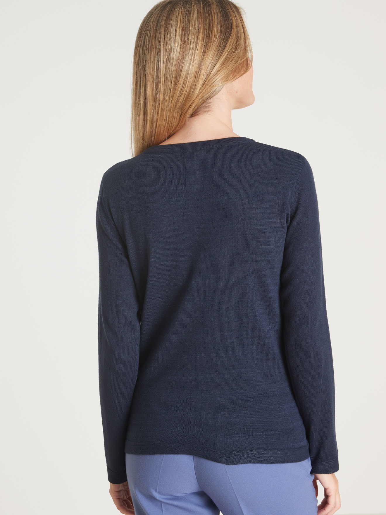 Pull encolure ronde avec jeu d'ajouré