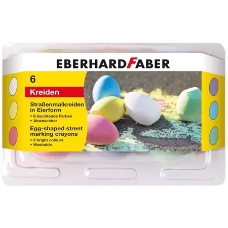 Eberhard Faber Straßenmalkreiden in Eierform, 6 Stück