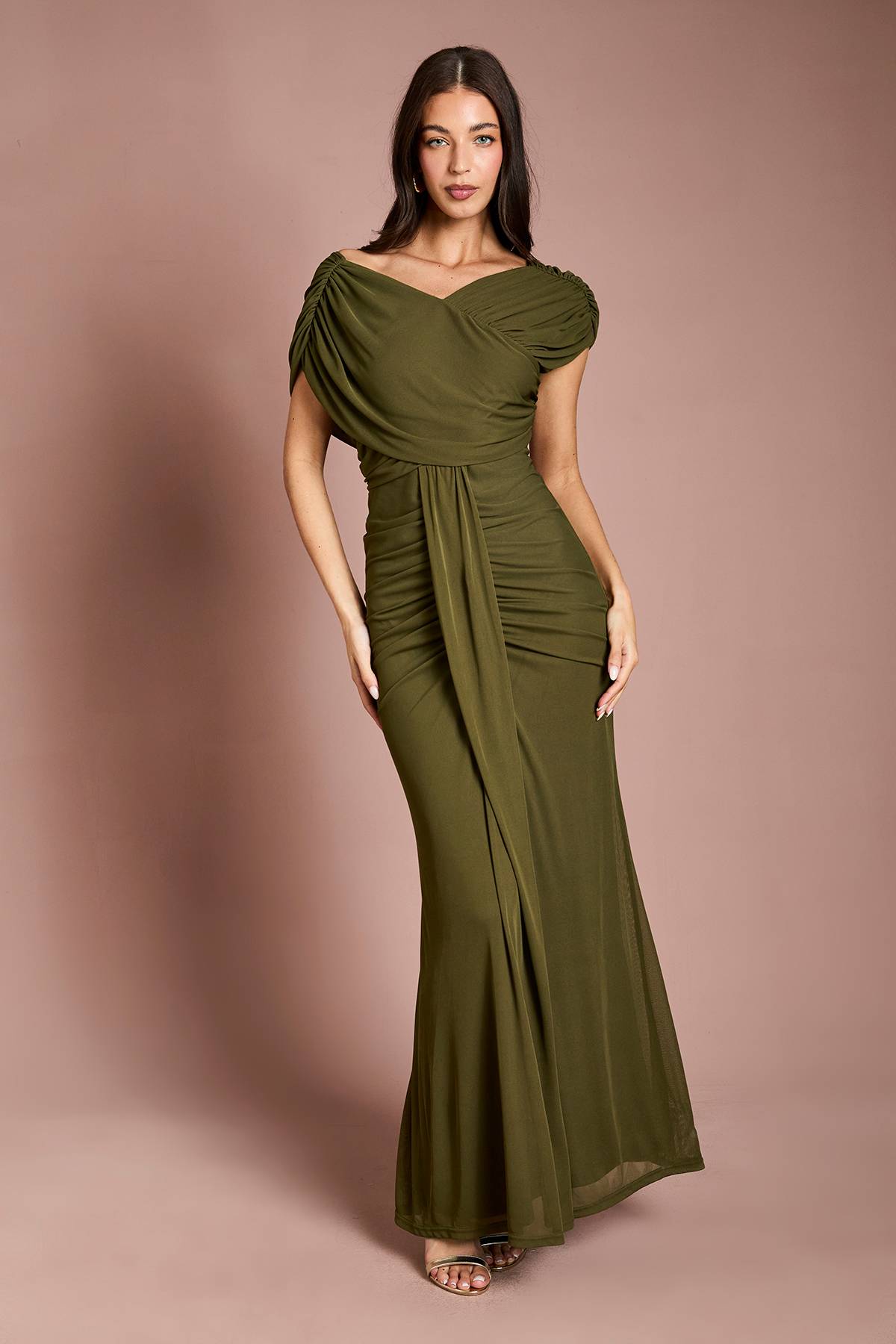 Coast Robe Longue Cache-cœur En Jersey Stretch À Détails Drapés Contour Collective