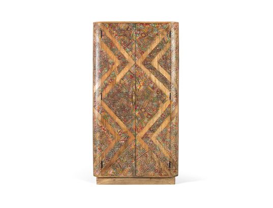 GINER Y COLOMER - Armoire en bois de manguier massif à deux portes -170x90x48