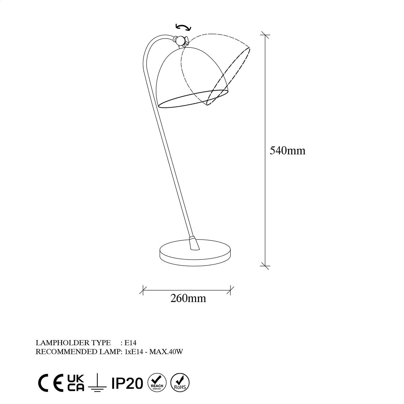 Sheen Lampe de table Acuka dorée - 18x26x54 cm