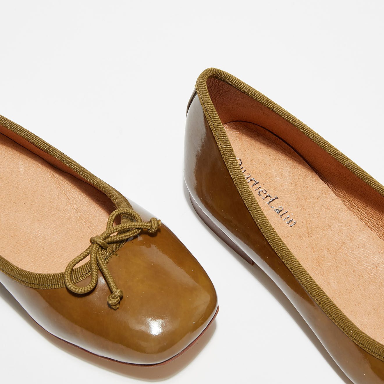 Quartier Latin Ballerines en Cuir Vernis Irene camel foncé