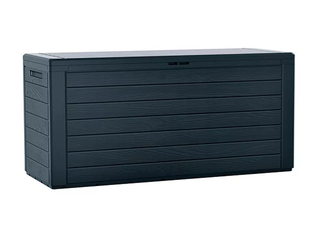 Woodebox Coffre de jardin 280l plastique anthracite 116 x 43,3 x 55 cm