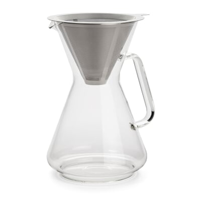 Kaffeebereiter mit Dauerfilter Borosilikatglas