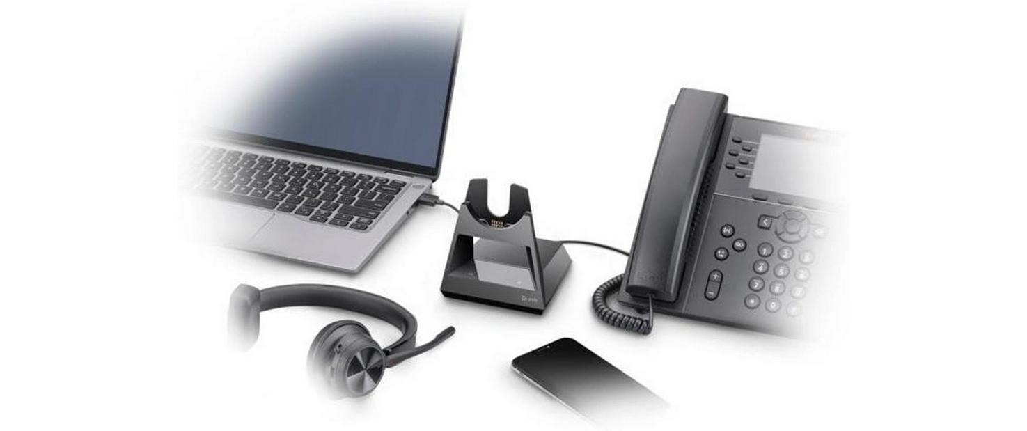 Poly Office Basis MS zu 4310/4320, Focus 2Anschluss mit Festnetztelefonen für Poly Voyager-Headsets