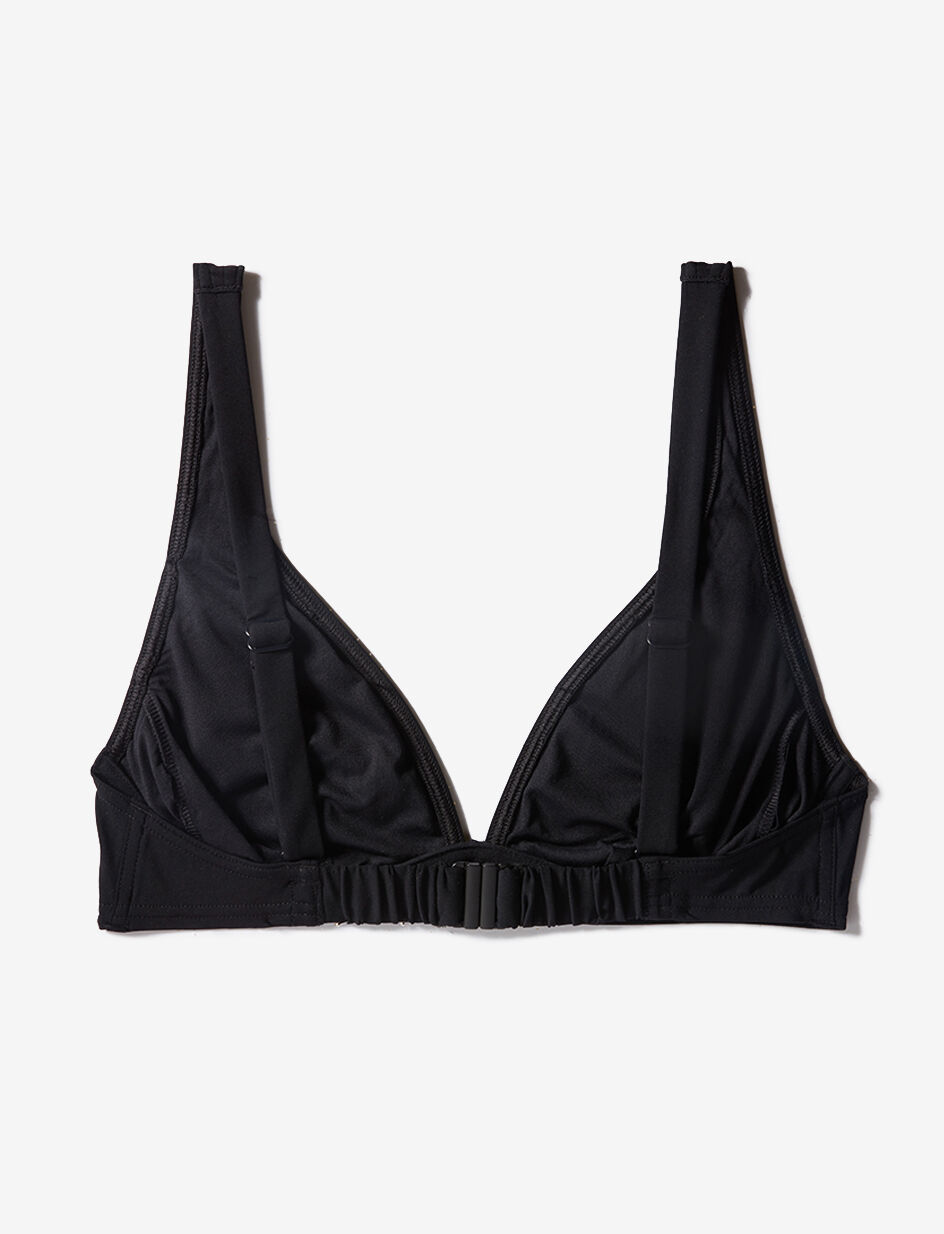 Haut de maillot de bain triangle sans armatures paddé - noir