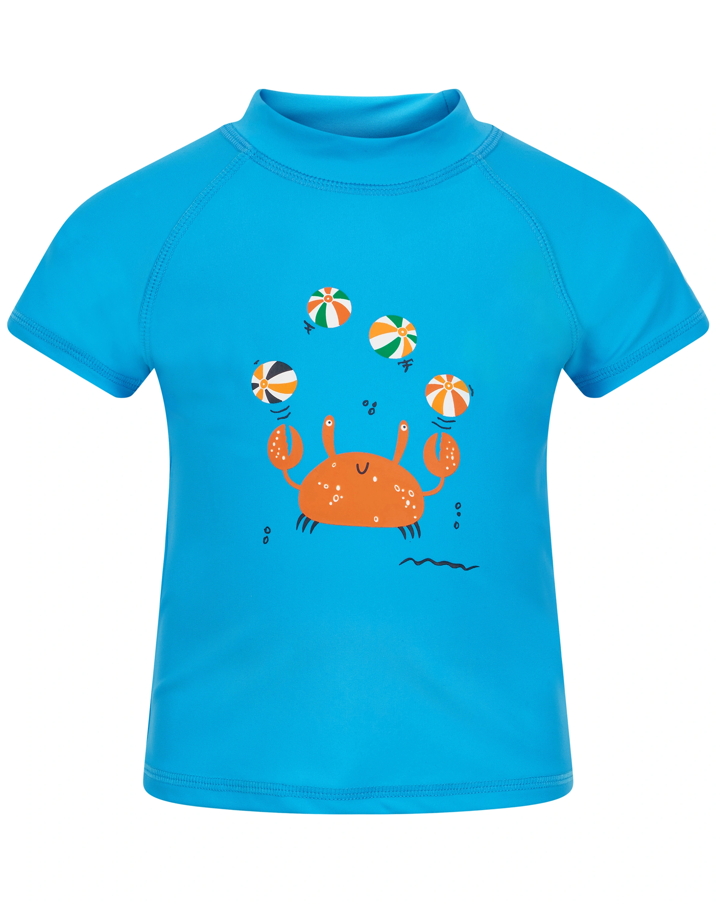 Badeshirt FUNNY CRAB in cyan blue