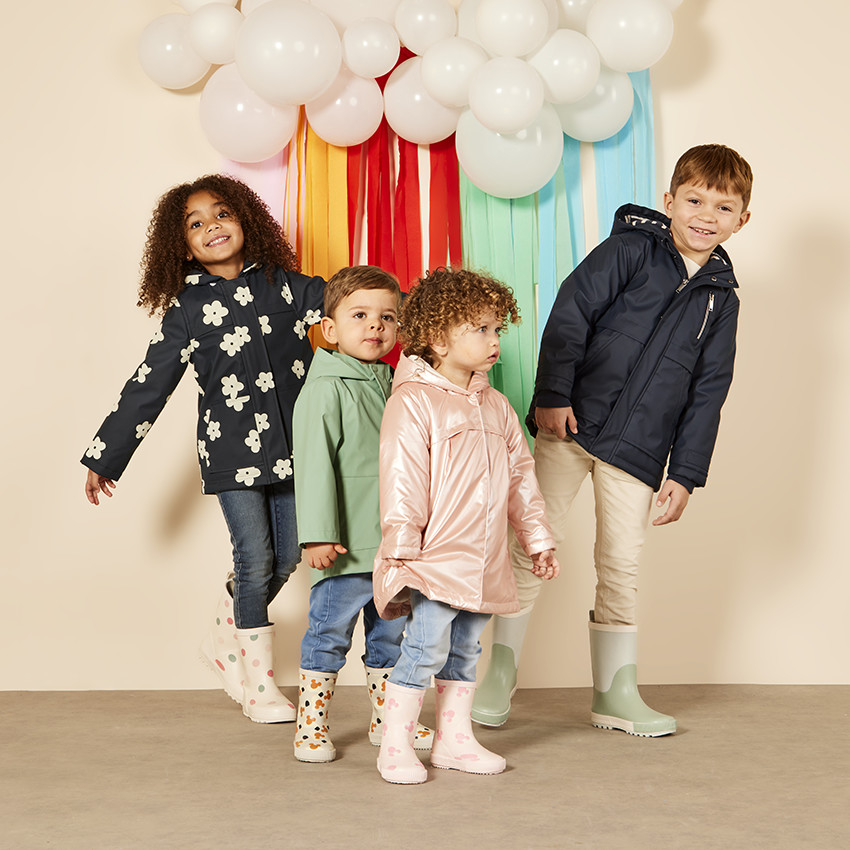 Parka gomme rembourrée imprimé fleurs pour fille