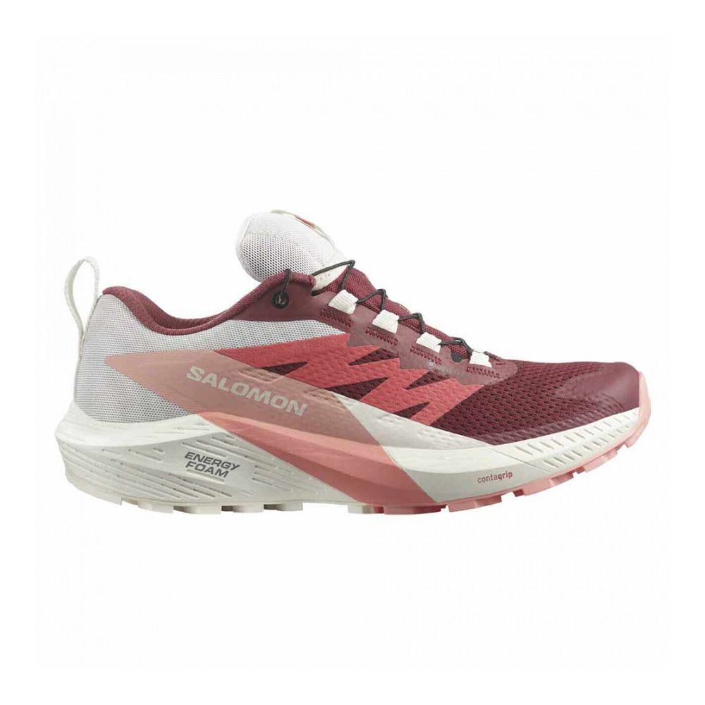 Salomon SENSE RIDE 5 GTX W - Chaussures trail Femme syrah/vanilla ice/peach amber