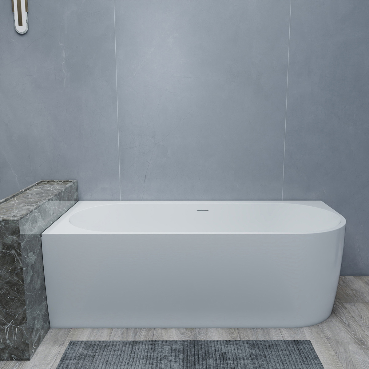Saniclear Lilla hoekbad 180x80cm links mat wit