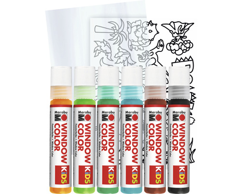 Marabu Kids Window Color Set Dinosaurussen 6x 25 ml