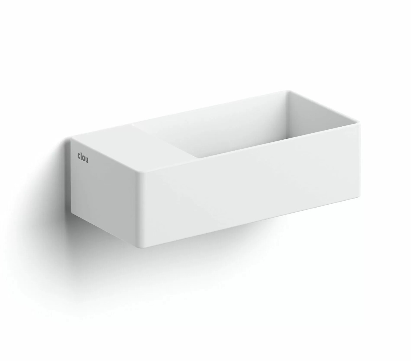 Clou New Flush 3 fontein solid surface 35cm links wit mat