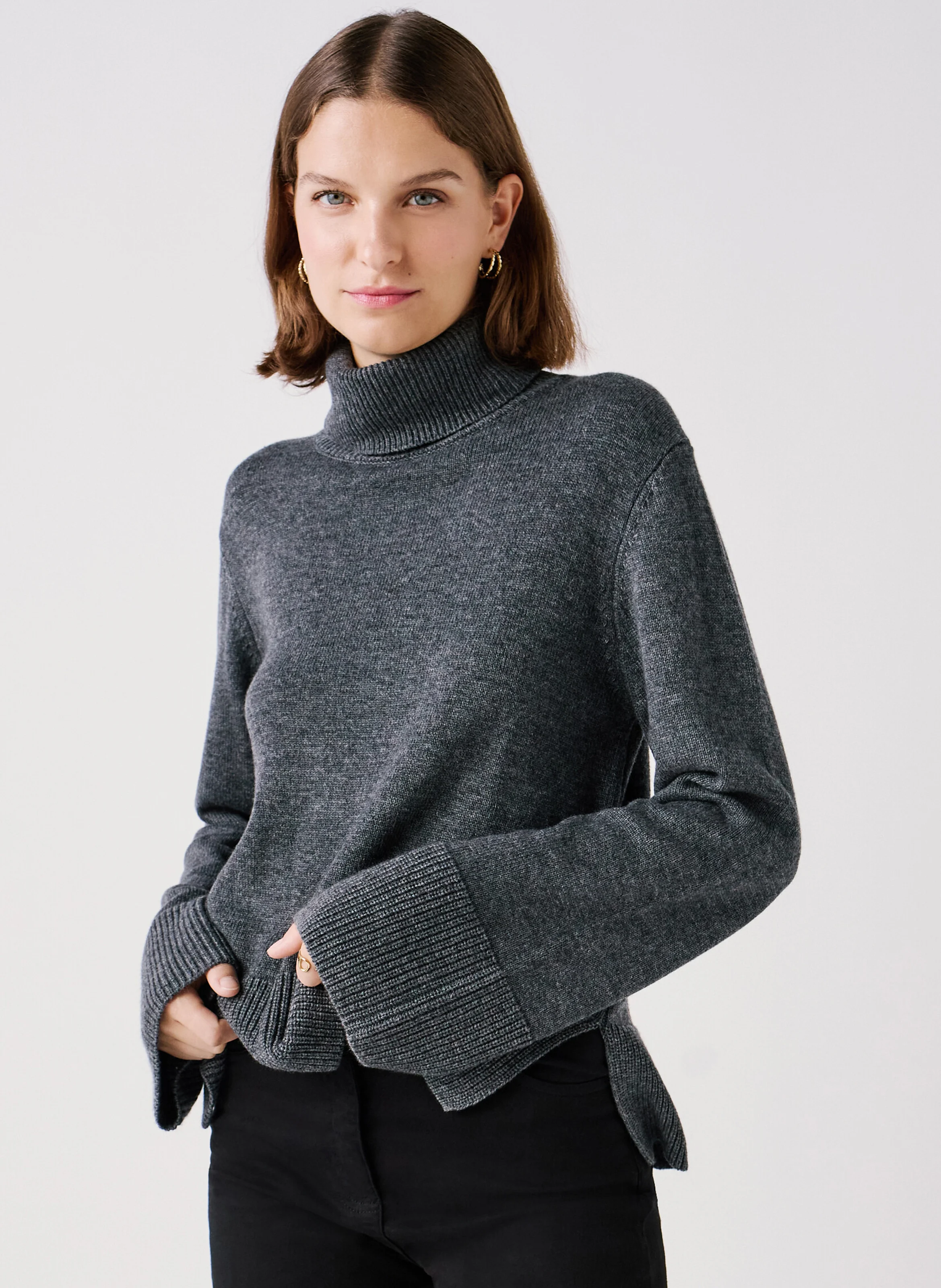 MDARWIN - Pull col roulé en laine mélangée | Gris