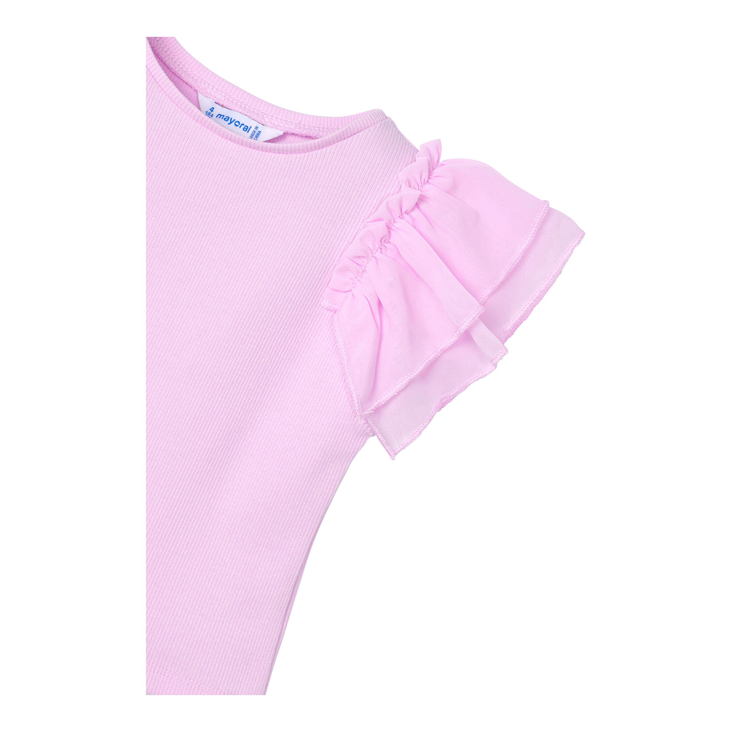 Mayoral T-Shirt Rüschen Rippqualität rosa