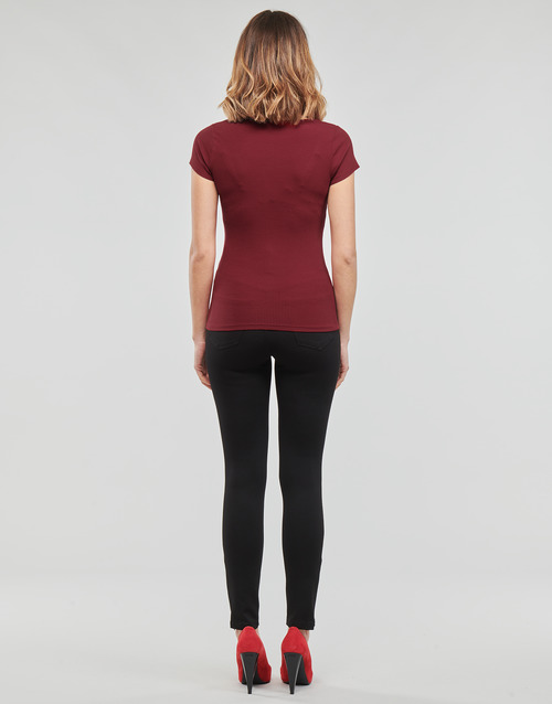 Guess - ES SS KARLEE JEWEL BTN HENLEY - Bordeaux