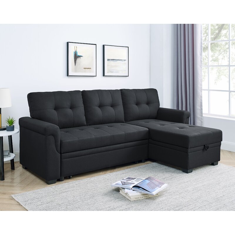 Gunnar 86&prime;&prime; Wide Reversible Sleeper Sofa & Chaise