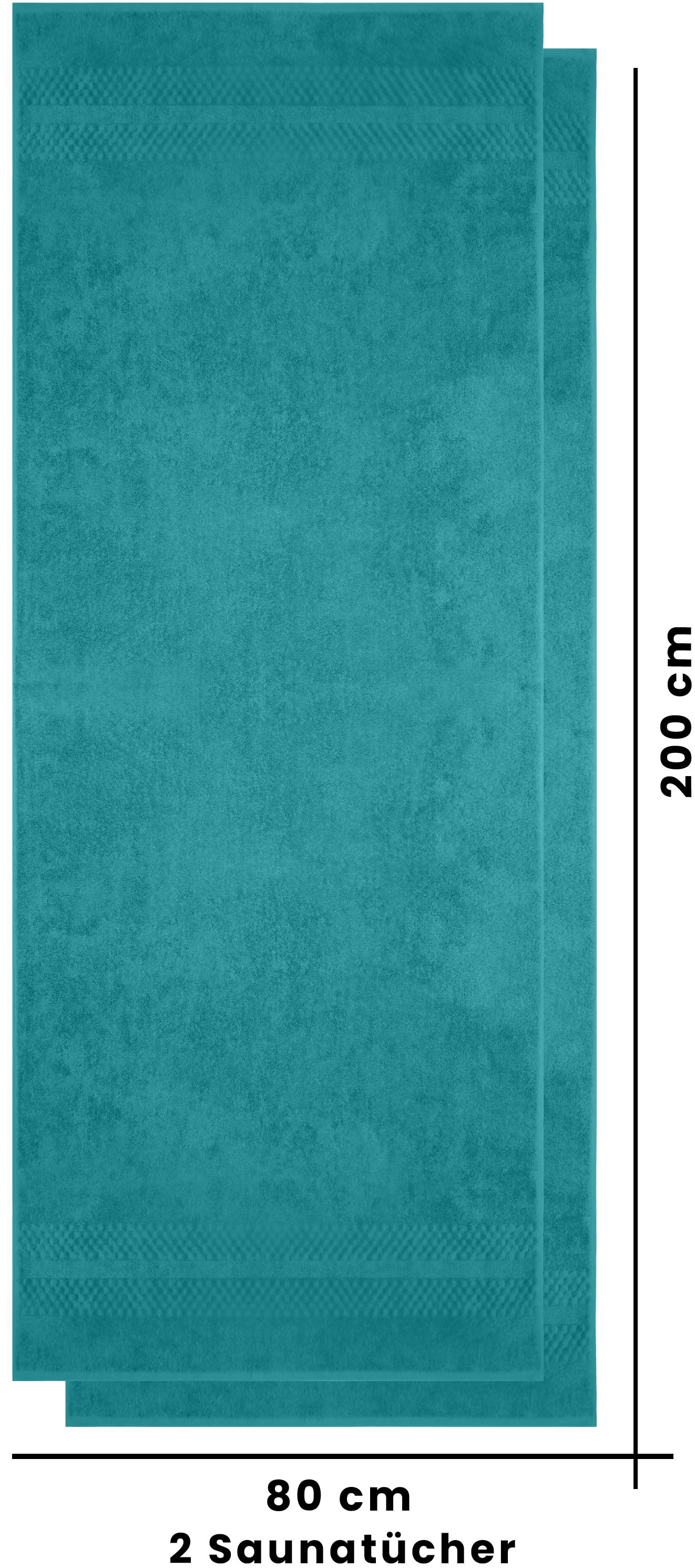 my home Saunatuch »Regona, 80x200cm, flauschig und weich, 100% Baumwolle, 500 gr/m²« Premium Handtücher mit Bordüre, Handtuch-Set, 5 Jahre Garantie
