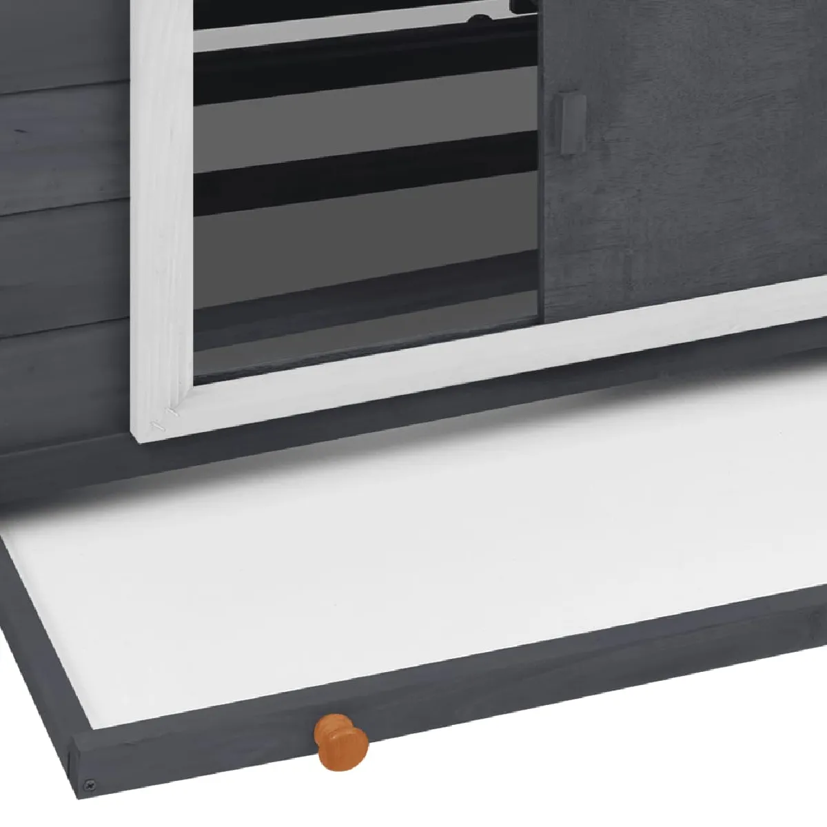 vidaXL Poulailler Bois Gris/blanc