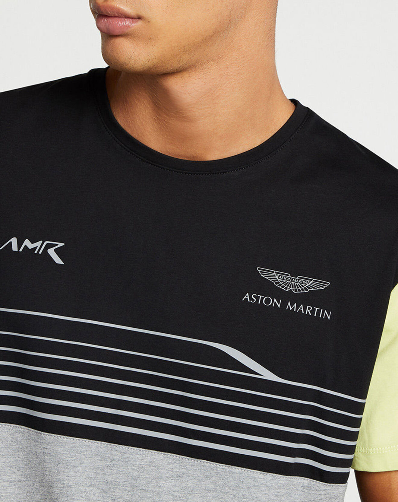 Hackett London T-Shirt Aston Martin Racing rayé noir