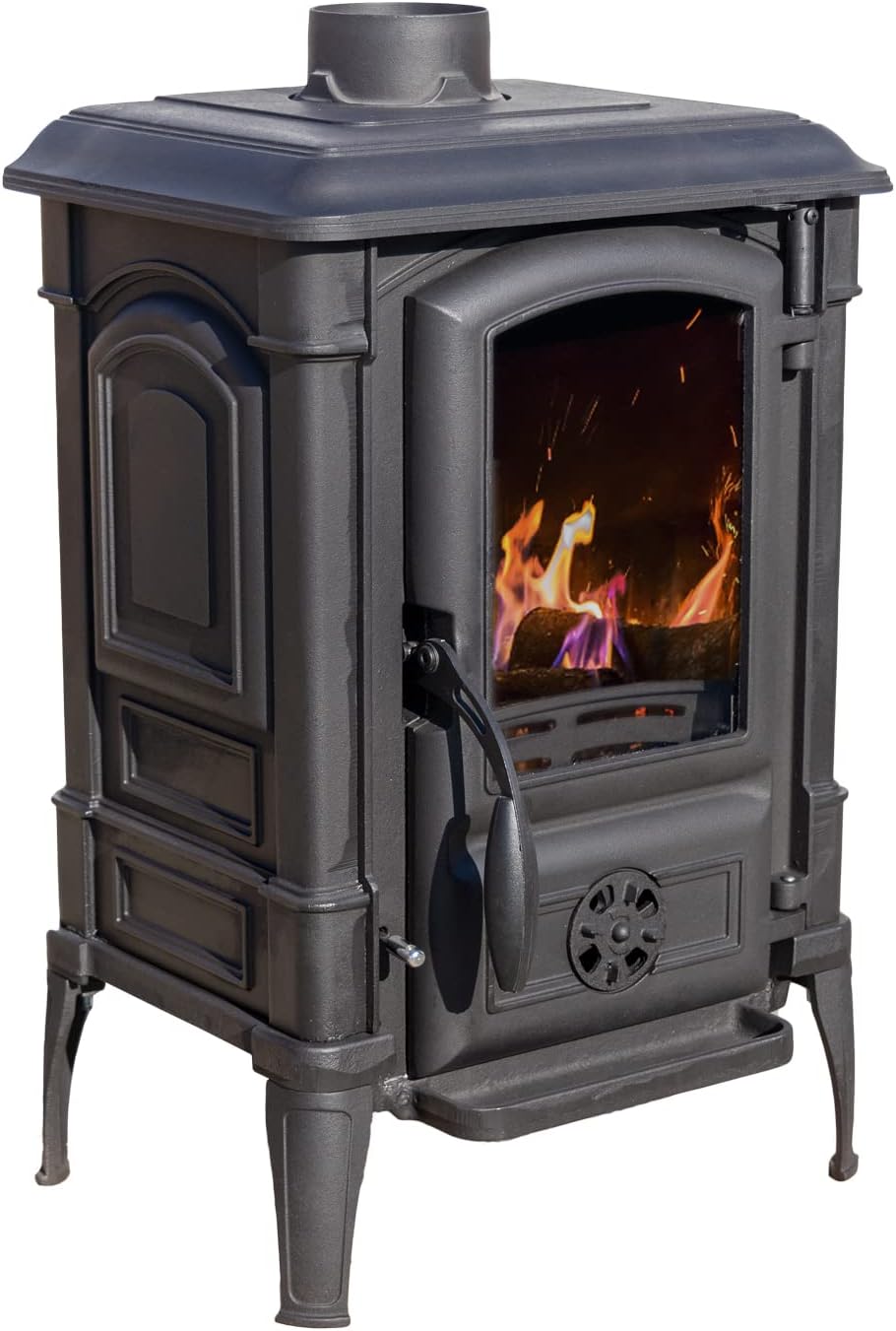 EEK A+ Kaminofen Gusseisen Ofen Antik Holz Guca Arina Holzofen Klein 6,5 kW Kamin Gusseisenofen Dauerbrandofen Werkstattofen Hüttenofen Heizofen