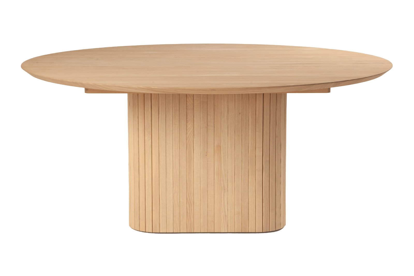 Woodcraft rundt spisebord Hvitoljet heltre ask. Ø150 cm. Hel plate, kant nr. 1 og ben nr. 4