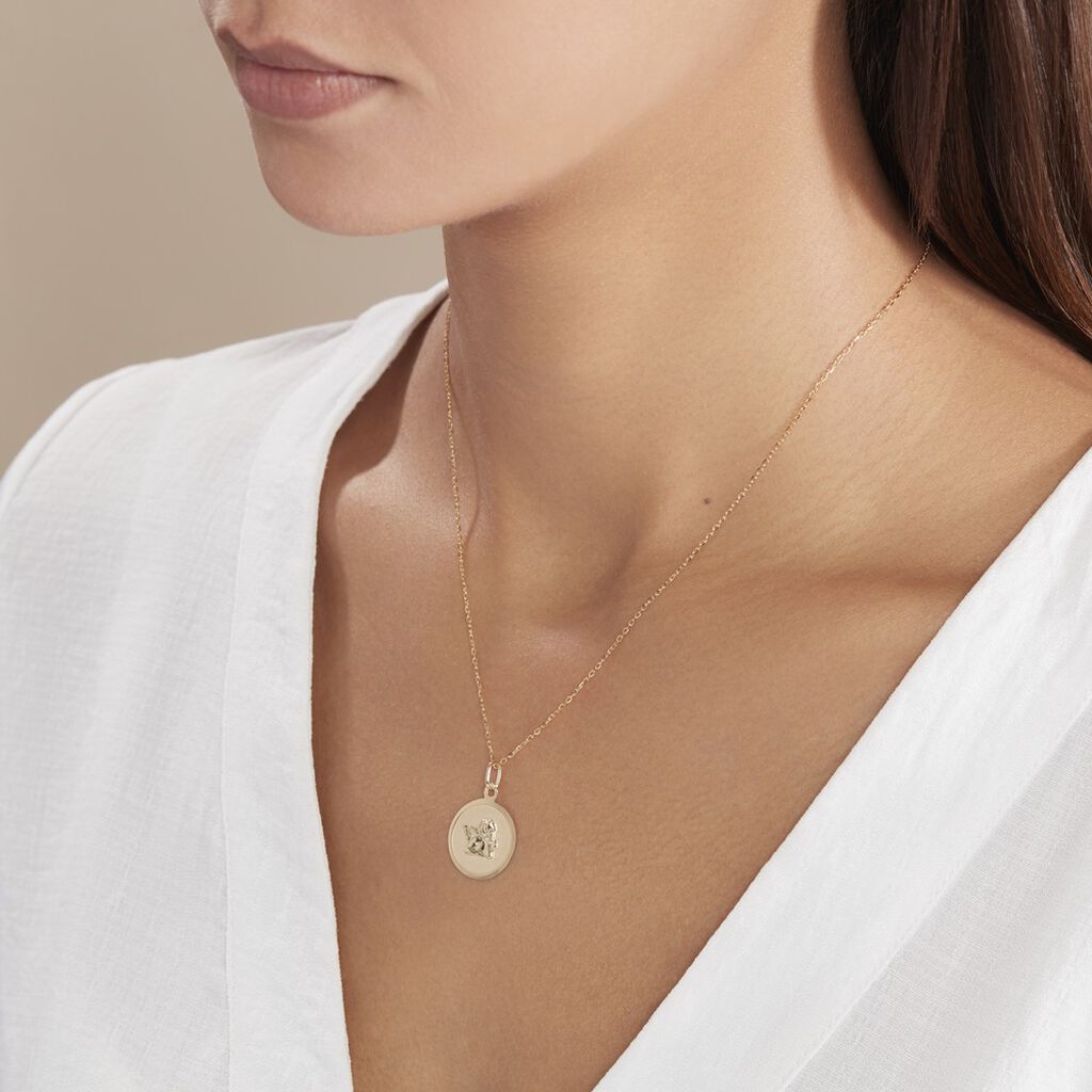 Pendentif Ange Rond Or Jaune
