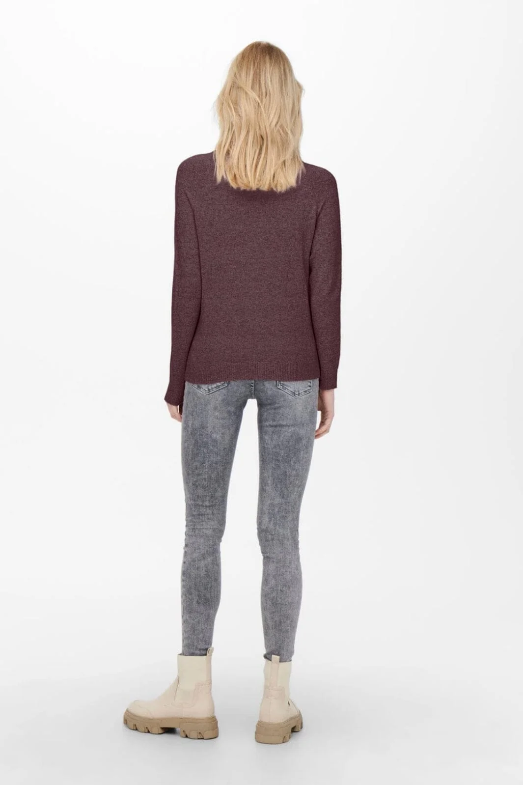 Only Onlrica Life L/S Pullover Knt 3951722 rose brown w melange