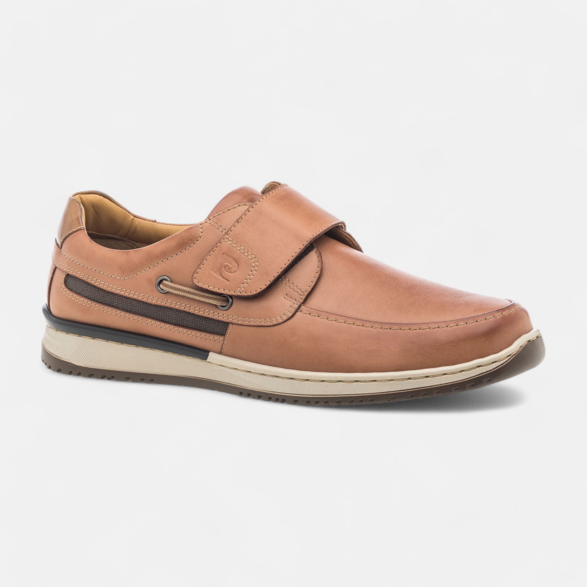 Mocassins pieds sensibles Homme en cuir cognac