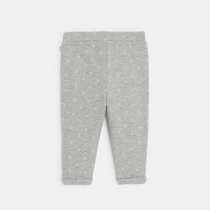 Pantalon molleton gris bébé fille