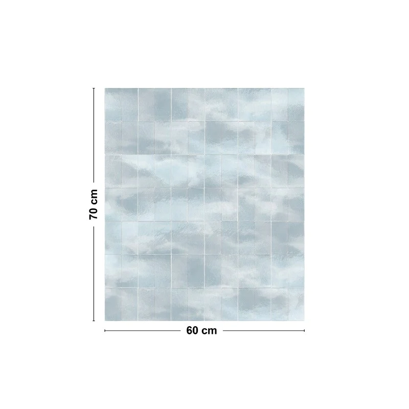 Crédence cuisine Fond de hotte ALU L 60xH 70cm - ZELLIGE BLEU 99deco