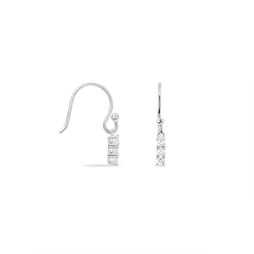 Boucles D'oreilles Pendantes Lauren Argent Blanc Oxyde De Zirconium