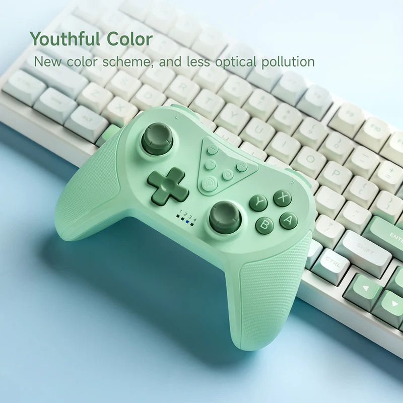Kabelloser Bluetooth 5.0 Wireless Grip Game Controller für Nintendo Switch / Switch 2 / Windows (T37 / VG-M019) - Grün
