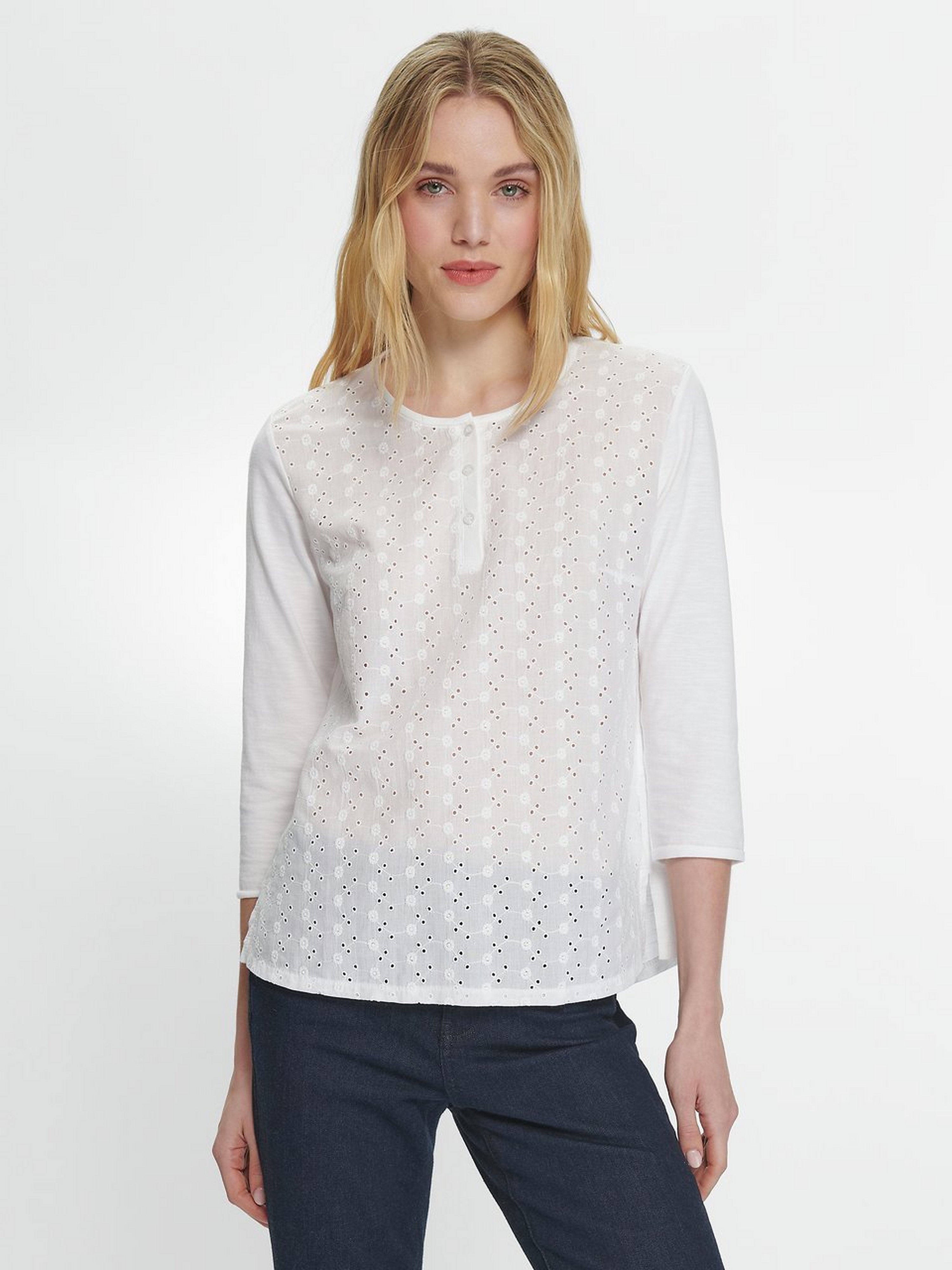 Shirt-Bluse mit 3/4-Arm