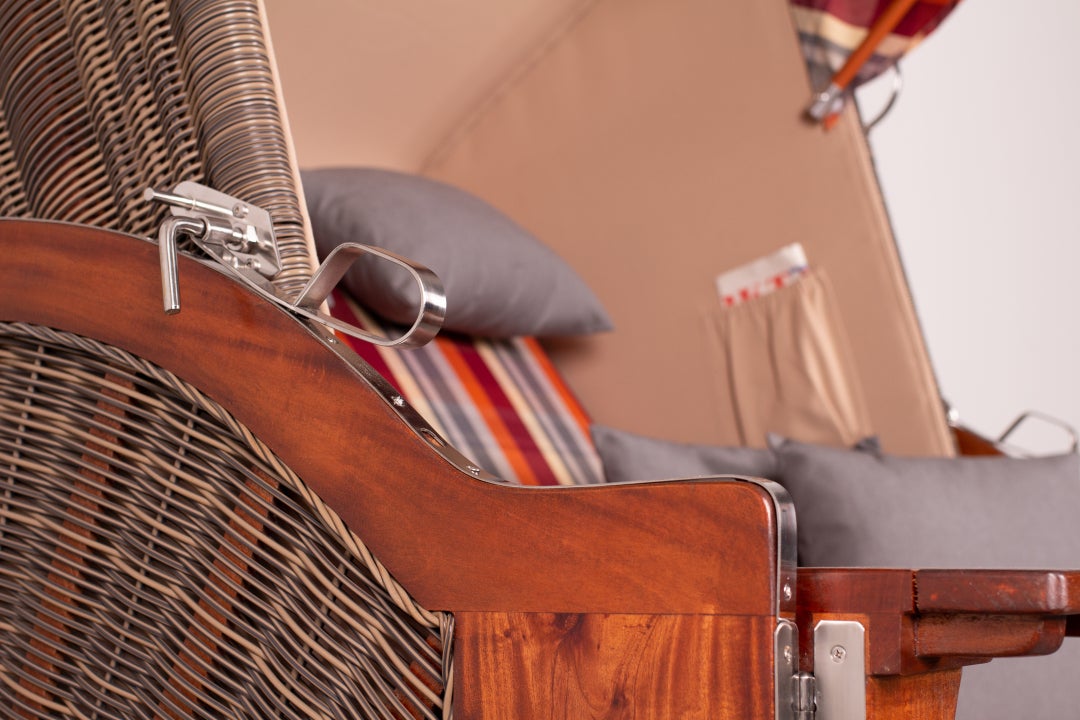 Strandstoel Nordstrand mahonie PE grijs design 584