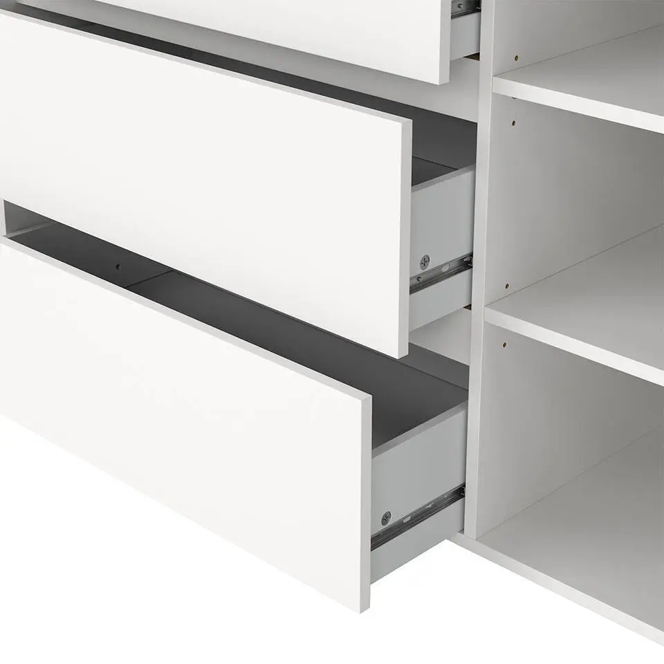 Hioshop Next kommode 1 deur 3 lades wit