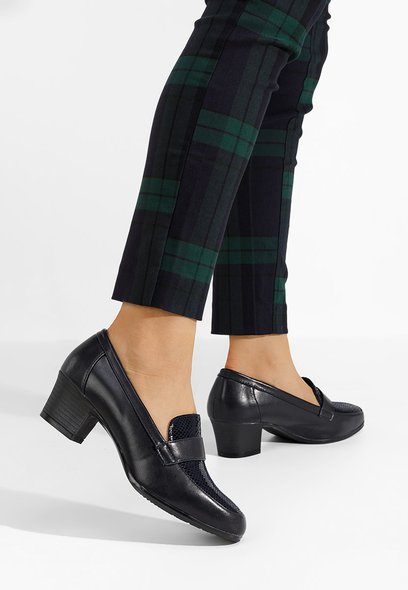 Mocassins à talon marine Elidera